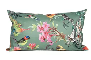 Vögel grün 30x50 cm - Outdoorkissen