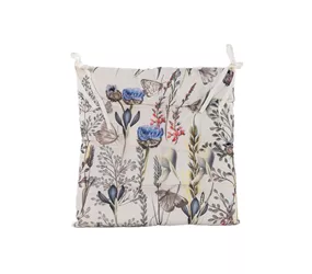 Lila Blume 38x38cm - Gepolstertes Stuhlkissen außen Lila Blume 38x38cm - Gepolstertes Stuhlkissen außen