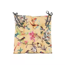 Vögel gelb 38x38 cm - Gepolstertes Stuhlkissen außen Vögel gelb 38x38 cm - Gepolstertes Stuhlkissen außen