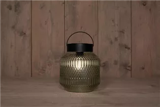 HELLGRÜN 16X16CM - Solarglas Lampe Retro