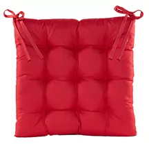 Rot 38x38 cm - Gepolstertes Stuhlkissen außen