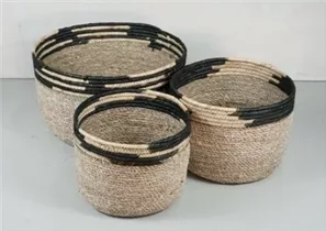 30/32/27x18 cm - Korb, natur/schwarz 30/32/27x18 cm - Korb, natur/schwarz