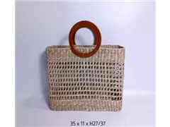 35x11x27/37 cm - Korbtasche, Seegras, natur
