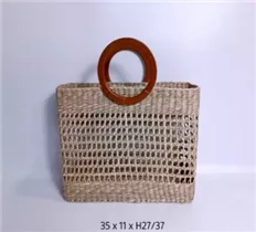 35x11x27/37 cm - Korbtasche, Seegras, natur