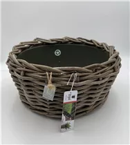 D 44 H 15 cm - Drypot Bowl Rattan Grey D 44 H 15 cm - Drypot Bowl Rattan Grey