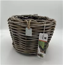 grau D 33 cm - Pflanzkübel Spaltrattan Drypot