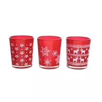 Teelicht - Hirsch /Flocke / Stern 3-er Set