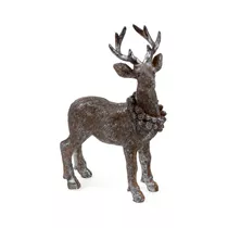 Werner Voß - Hirsch, braun/silber Polyresin