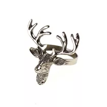 Serviettenring - Hirsch, silber Messing vernickelt