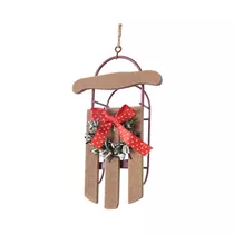 Kaemingk - Holzschlitten zum Hängen mit Kranz