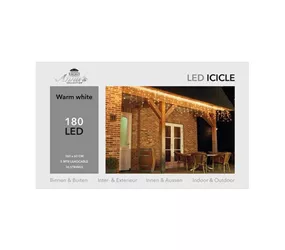 LED Lichterkette - Icicle 180L / 360X60Cm warmweiß für innen & außen