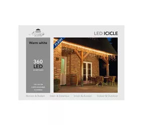 LED Lichterkette - Icicle 360L / 720X60Cm 36L Flash warmweiß für innen & außen