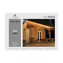 LED Lichterkette - Icicle 360L / 720X60Cm 36L Flash warmweiß für innen & außen