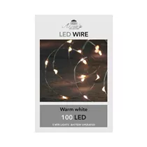 LED Lichterkette - Indoor Silberdraht 100L / 5M warmweiß für innen