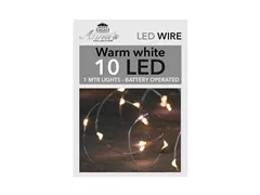 LED Lichterkette - Indoor Silberdraht 10L / 1M warmweiß für innen LED Lichterkette - Indoor Silberdraht 10L / 1M warmweiß für innen