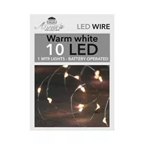 LED Lichterkette - Indoor Silberdraht 10L / 1M warmweiß für innen