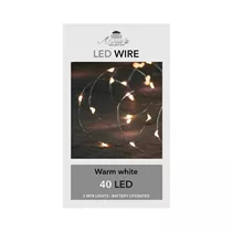LED Lichterkette - Indoor Silberdraht 40L / 2M warmweiß für innen