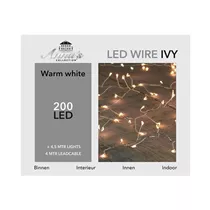 LED Lichterkette - Ivy Silberdraht 200L / 4.5M warmweiß