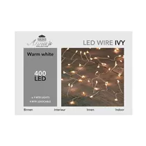 LED Lichterkette - Ivy Silberdraht 400L / 9M warmweiß