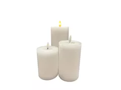 weiß 7,5x10cm - LED Wachskerze weiß 7,5x10cm - LED Wachskerze