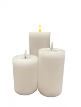 weiß 7,5x10cm - LED Wachskerze weiß 7,5x10cm - LED Wachskerze
