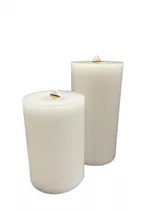 weiß 10x20cm - LED Wachskerze