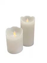 weiß 7,5x10cm - LED Wachskerze