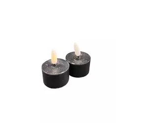 schwarz 4x2,5cm - 2er Set LED Wachskerze schwarz 4x2,5cm - 2er Set LED Wachskerze