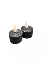 schwarz 4x2,5cm - 2er Set LED Wachskerze schwarz 4x2,5cm - 2er Set LED Wachskerze