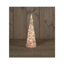 Led B.O. Kegel - Jute/Baumwolle/Glimmer 10L / 40 cm warmweiß