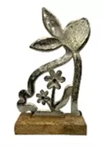 23x15x5 cm - Metalhase m. Blumen 23x15x5 cm - Metalhase m. Blumen