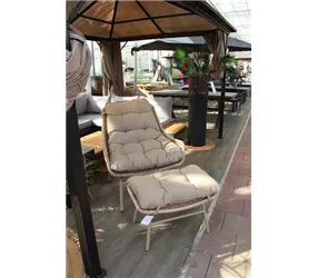 MAXPHIL living - Sessel Hogan inkl. Hocker und Polster sand