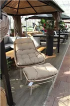 MAXPHIL living - Sessel Hogan inkl. Hocker und Polster sand MAXPHIL living - Sessel Hogan inkl. Hocker und Polster sand