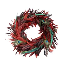 Werner Voß - Kranz Pfauenfeder rot, D. 50 cm