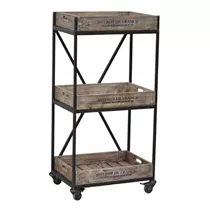 MAXPHIL living - Küchenwagen Mangoholz und Metallgestell