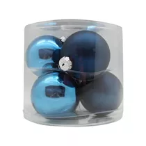 Inge's Christmas Decor - Kugel 10 cm, Glas, 6 Stk., Calm Blue