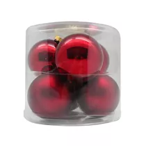 Inge's Christmas Decor - Kugel 10 cm, Glas, 6 Stk., chianti glanz/matt