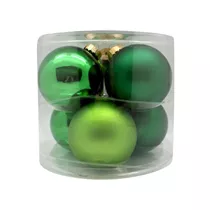 Inge's Christmas Decor - Kugel 10 cm, Glas, 6 Stk., Evergreens