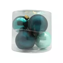 Inge's Christmas Decor - Kugel 10 cm, Glas, 6 Stk., Green Emerald