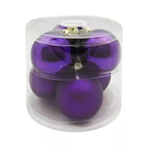 Inge's Christmas Decor - Kugel 10 cm, Glas, 6 Stk., Mystic Violet
