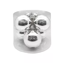 Inge's Christmas Decor - Kugel 10 cm, Glas, 6 Stk., silber glanz