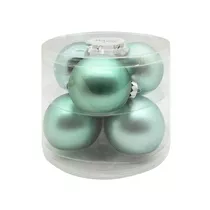 Inge's Christmas Decor - Kugel 10 cm, Glas, 6 Stk., Winter Jade