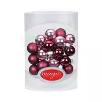 Inge's Christmas Decor - Kugel 2 cm, Glas, 25 Stk., Berry Kiss
