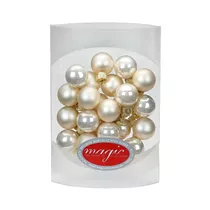 Inge's Christmas Decor - Kugel 2 cm, Glas, 25 Stk., champagner matt/opal