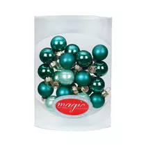 Inge's Christmas Decor - Kugel 2 cm, Glas, 25 Stk., Green Emerald