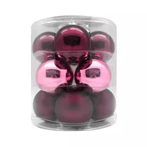 Inge's Christmas Decor - Kugel 8 cm, Glas, 12 Stk., Berry Kiss