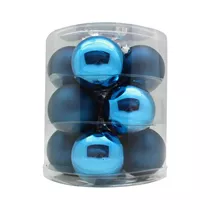 Inge's Christmas Decor - Kugel 8 cm, Glas, 12 Stk., Calm Blue