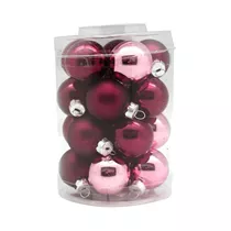 Inge's Christmas Decor - Kugel 3 cm, Glas, 20 Stk., Berry Kiss