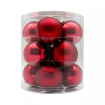 Inge's Christmas Decor - Kugel 8 cm, Glas, 12 Stk., chianti glanz/matt