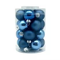 Inge's Christmas Decor - Kugel 3 cm, Glas, 20 Stk., Calm Blue